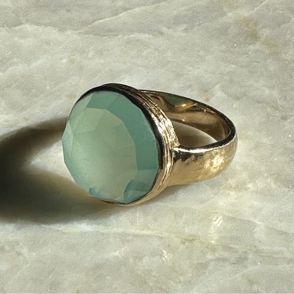 Melinda Maria Green and Gold Statement Ring - West Palm Beach Chic - Chalcedony - Picture 5 of 14